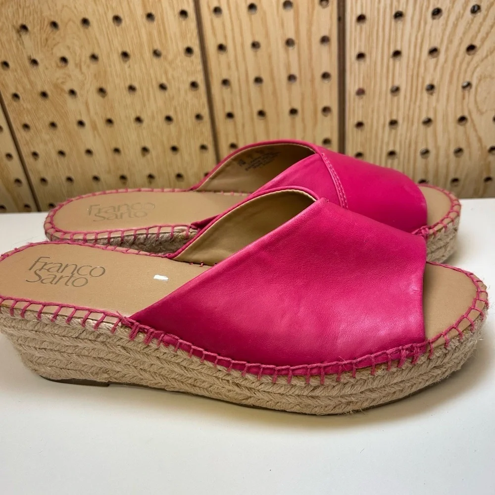 Franco Sarto Pinot Espadrille Wedge In Hot Pink